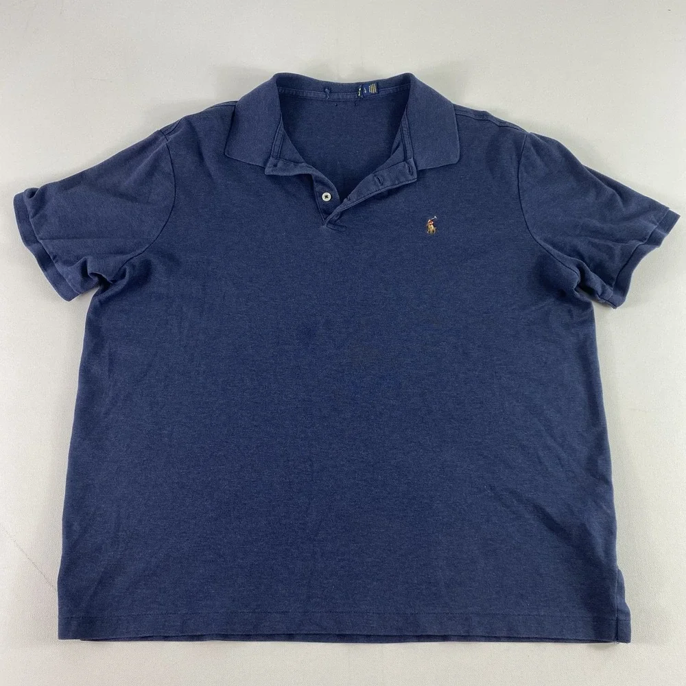 Ralph Lauren Polo Shirt Mens Large Classic Pique‎ Short Sleeve Embroidered Pony